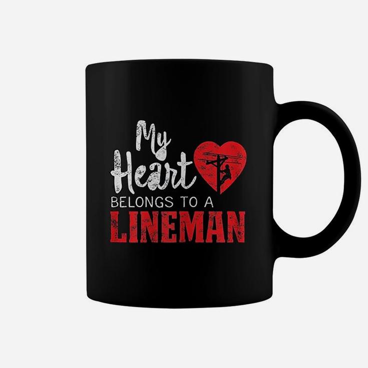 My Heart Belongs To A Electric Lineman Gift  Coffee Mug