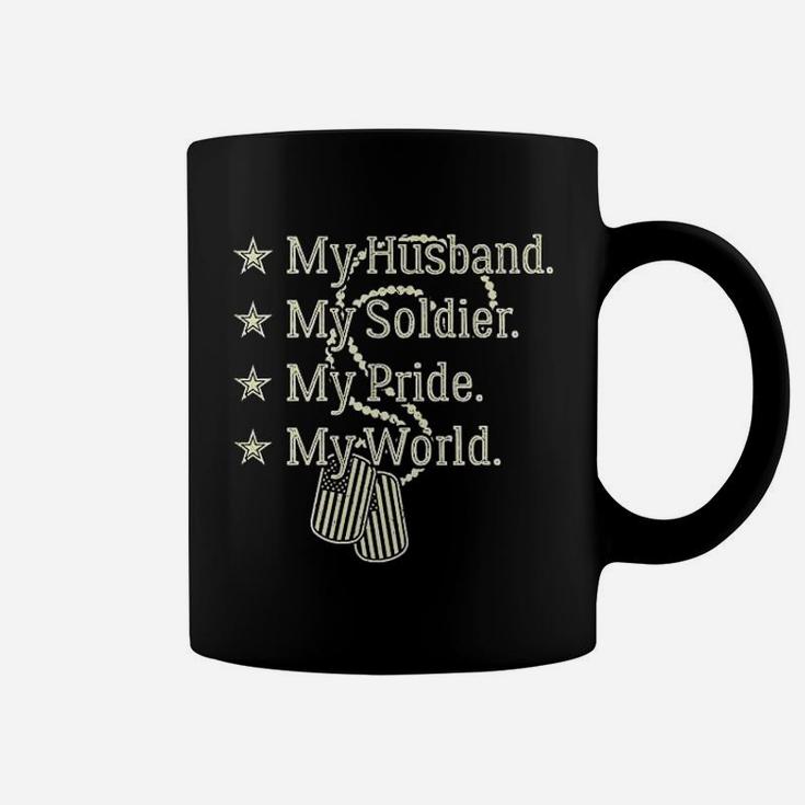 My Husband Is A Soldier Hero Proud Military Wife Army Spouse Coffee Mug