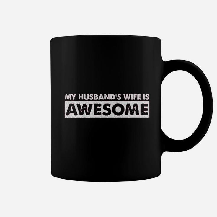 My Husbands Wife Is Awesome Funny Valentines Day Coffee Mug