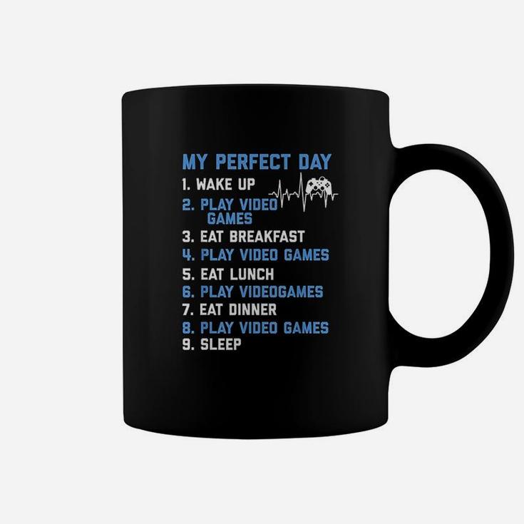 My Perfect Day Video Games Funny Gamer Gaming Gift Coffee Mug