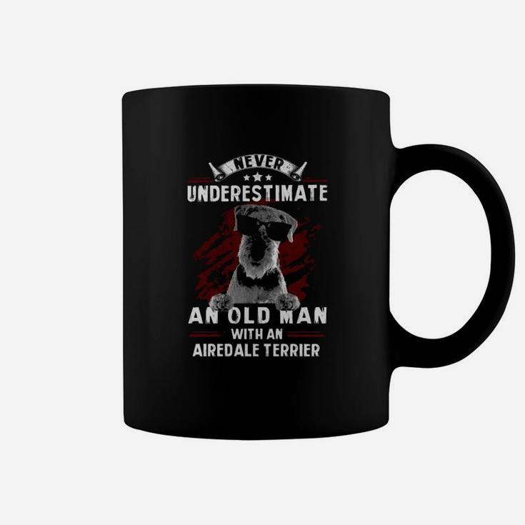 Never Underestimate An Old Man With An Airedale Terrier Coffee Mug |  Seseable UK