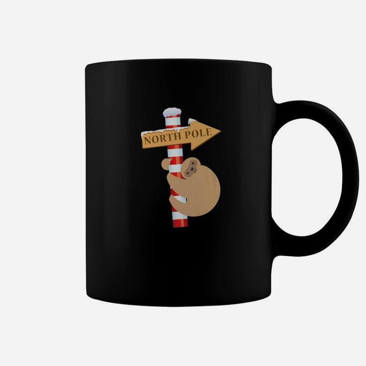 North Pole Sloth Funny Christmas Snowflakes Coffee Mug