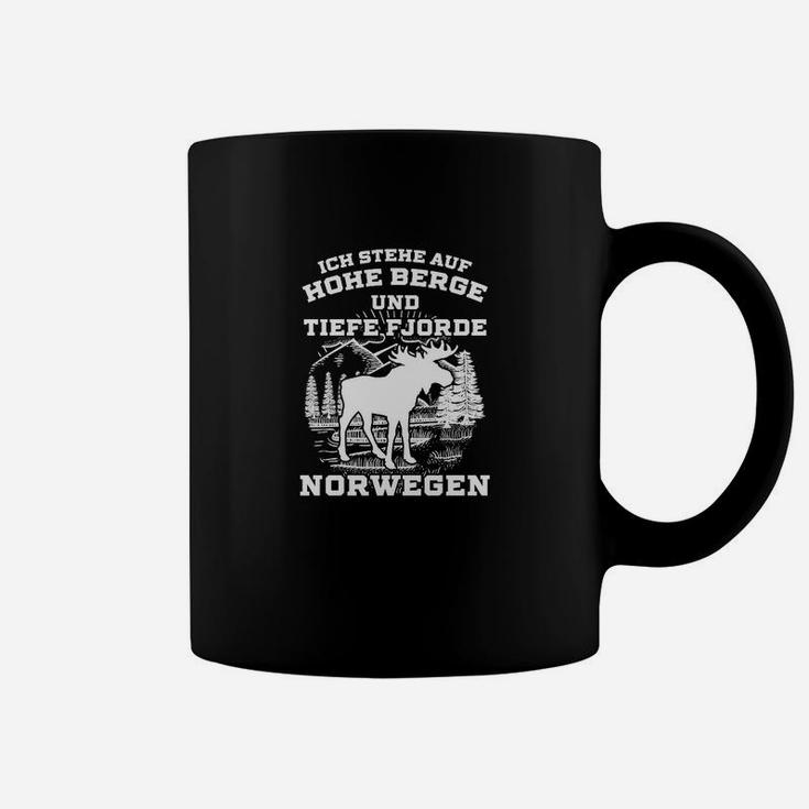 Norwegen-Liebhaber Tassen, Berg- und Fjord-Design in Schwarz