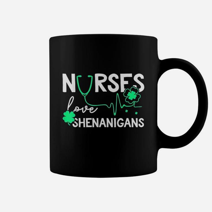 Nurses Love Shenanigans Funny St Patricks Day Coffee Mug