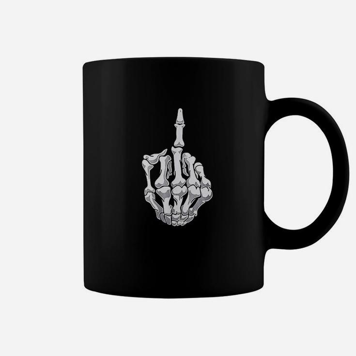 Off Halloween Skeleton Middle Finger Coffee Mug