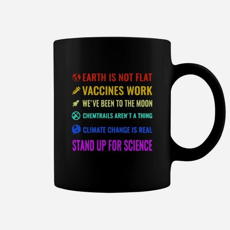 Official Lgbt Earth Is Not Flat Vaccines Work We ‘ve Been To The Moon Coffee Mug