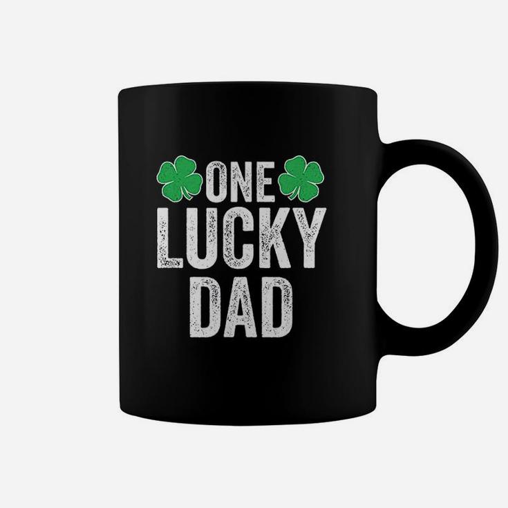 One Lucky Dad Clover Men Father St Patricks Day Dad Coffee Mug