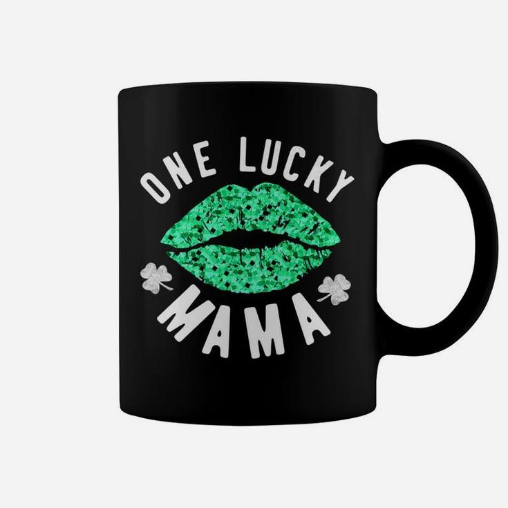 One Lucky Mama Green Lips St Patricks Day Coffee Mug