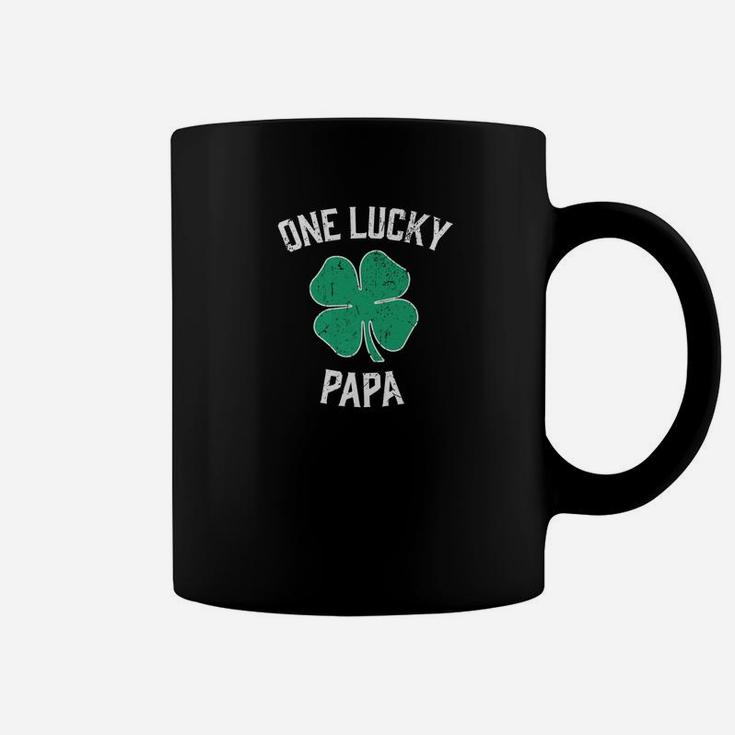 One Lucky Papa Irish Shamrock St Patricks Day Coffee Mug