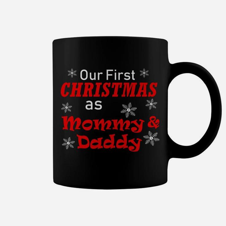Our First Christmas As Mommy And Daddy Wife Husband Coffee Mug