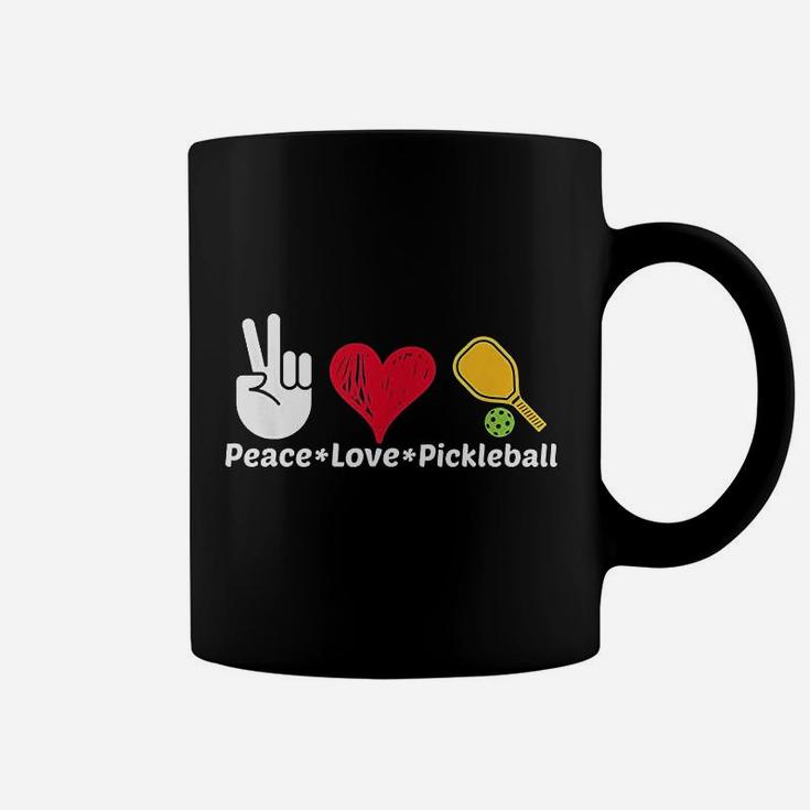 Paddleball Sports Mom Dad Retirement Peace Love Pickleball Coffee Mug