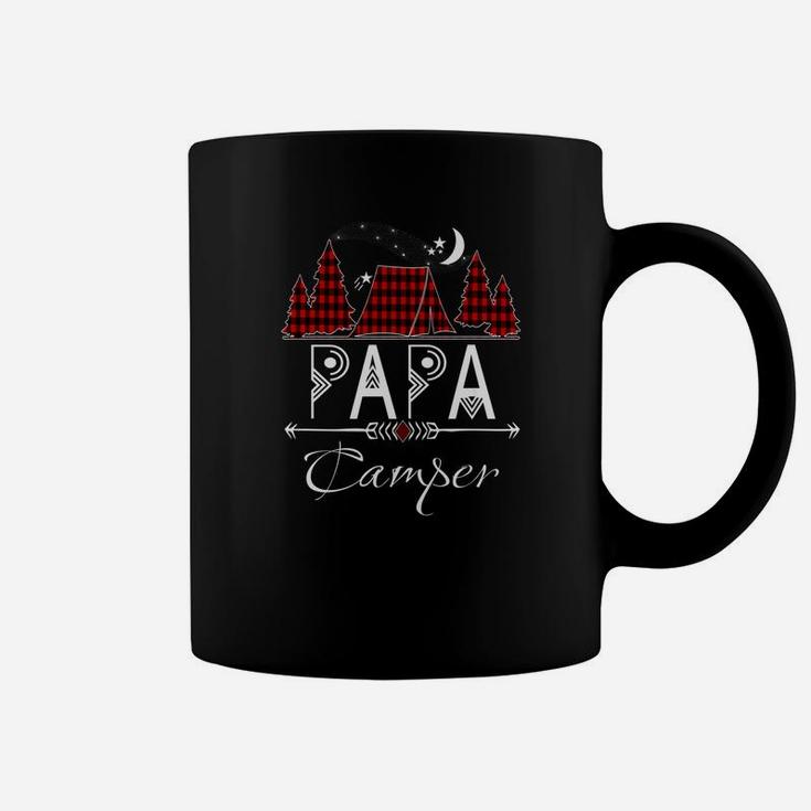 Papa Camping Lover Vacation Lumberjack Plaid Gift Coffee Mug