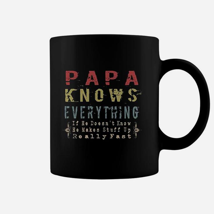 Papa Knows Everything Funny Grandpa Knows Everything Coffee Mug