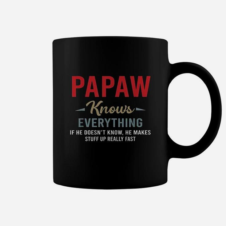 Papaw Knows Everything Cool Fathers Day Papaw Coffee Mug