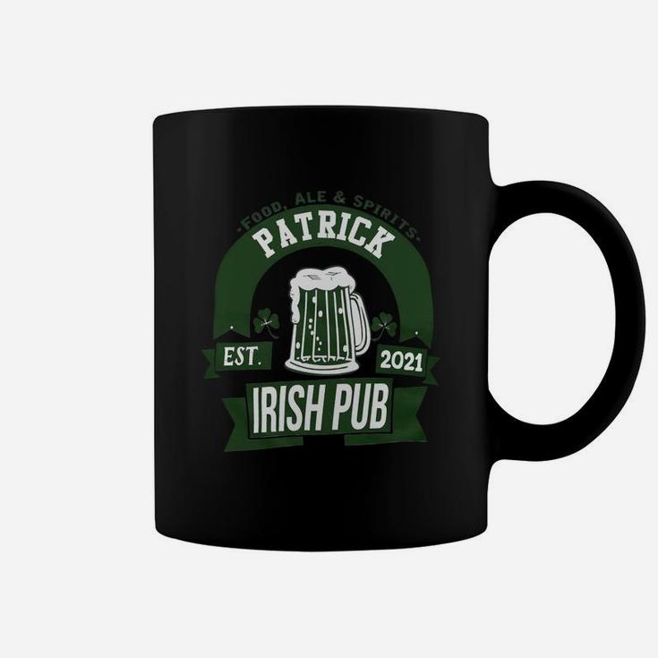 Patrick Irish Pub Food Ale Spirits Established 2021 St Patricks Day Man Beer Lovers Name Gift Coffee Mug