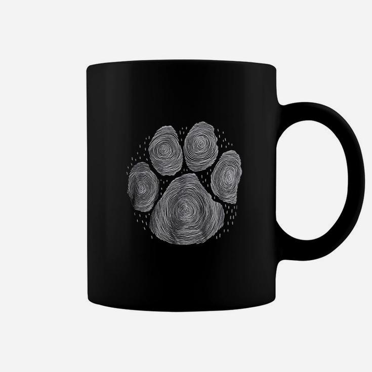Paw Print Line Art Artistic Illustration Nature Coffee Mug