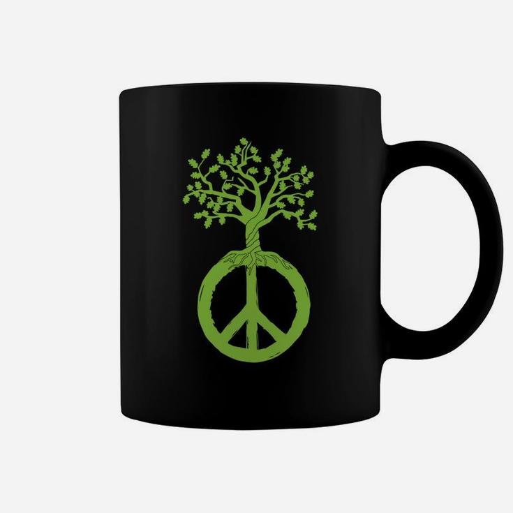 Peace Green Tree Hippie Peace Sign Inclusion Coffee Mug