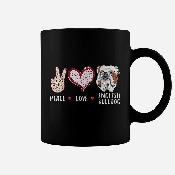 Peace Love English Bulldog Coffee Mug