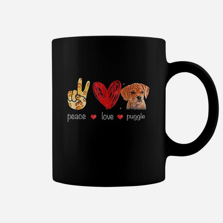 Peace Love Puggle Dogs Coffee Mug