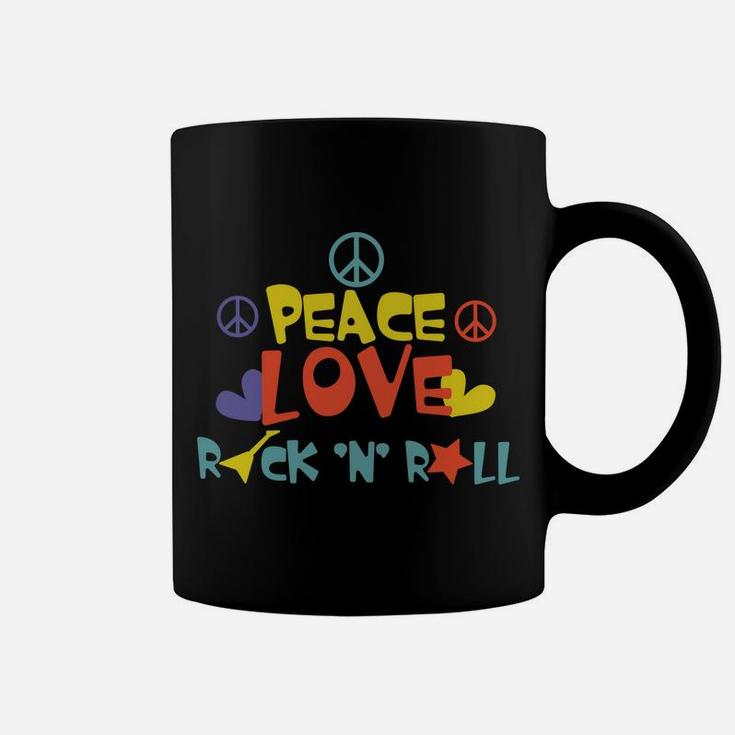 Peace Love Rock Roll Hippie Heart Peace Sign Coffee Mug