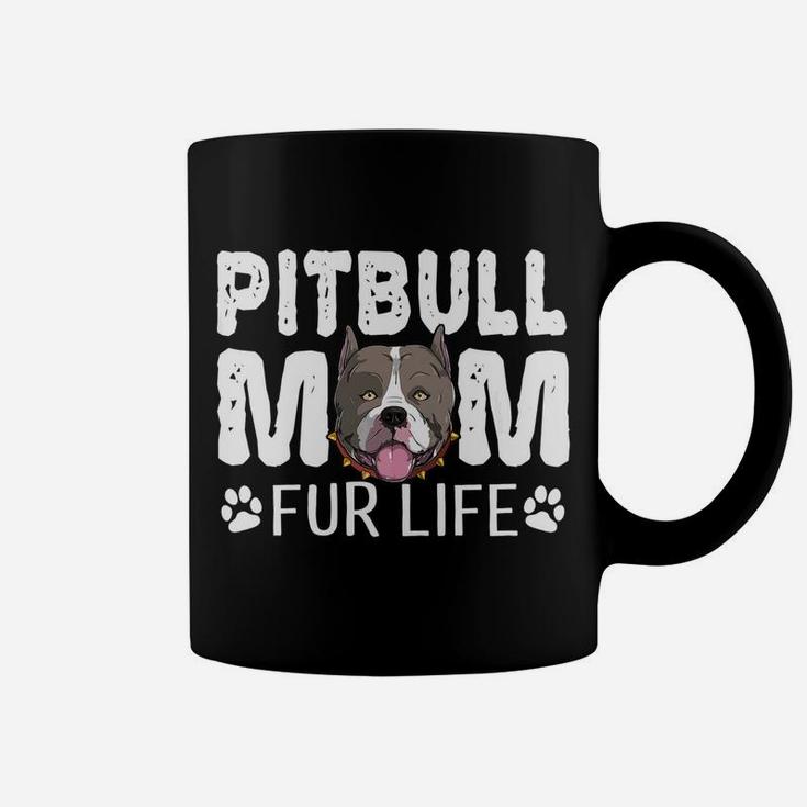 Pitbull Mom Fur Life Funny Dog Mothers Day Pun Cute Coffee Mug