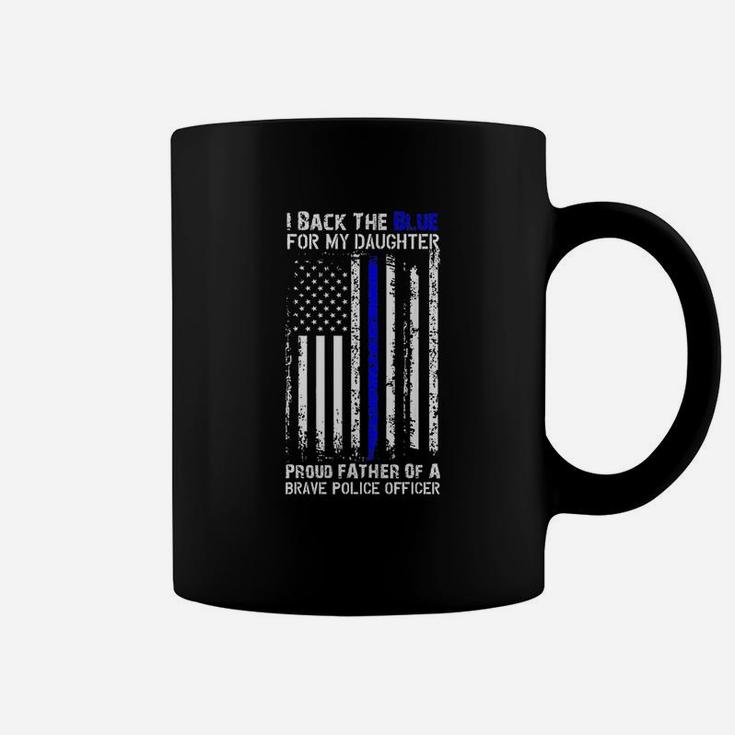 Police Flag Back The Blue For My Daughter Proud Dad Coffee Mug