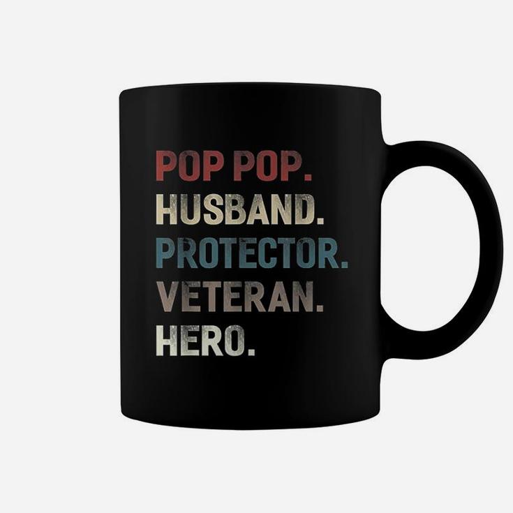 Pop Pop Husband Protector Veteran Hero Grandpa Dad Men Gift Coffee Mug