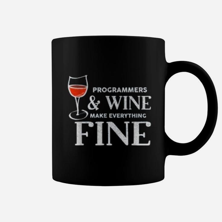 Programmers And Wine Make Everything Programmer Gift Coffee Mug