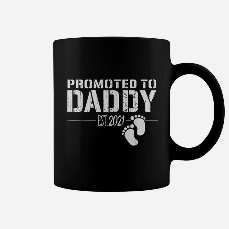 Promoted To Daddy 2021 Funny Gift For New Dad First Time Dad Coffee Mug