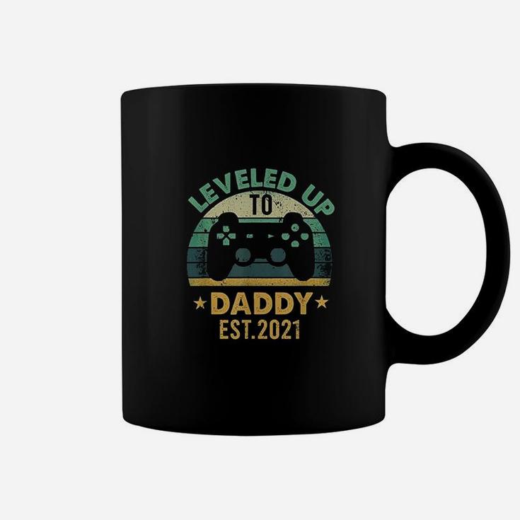 Promoted To Daddy Est 2021 Leveled Up To Daddy Coffee Mug