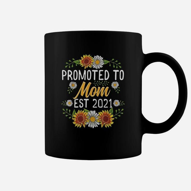 Promoted To Mom Est 2021 Sunflower Gifts New Mom Coffee Mug