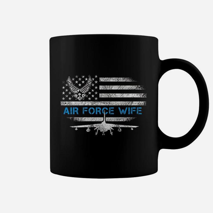 Proud Air Force Wife Veteran Flag Gift Coffee Mug