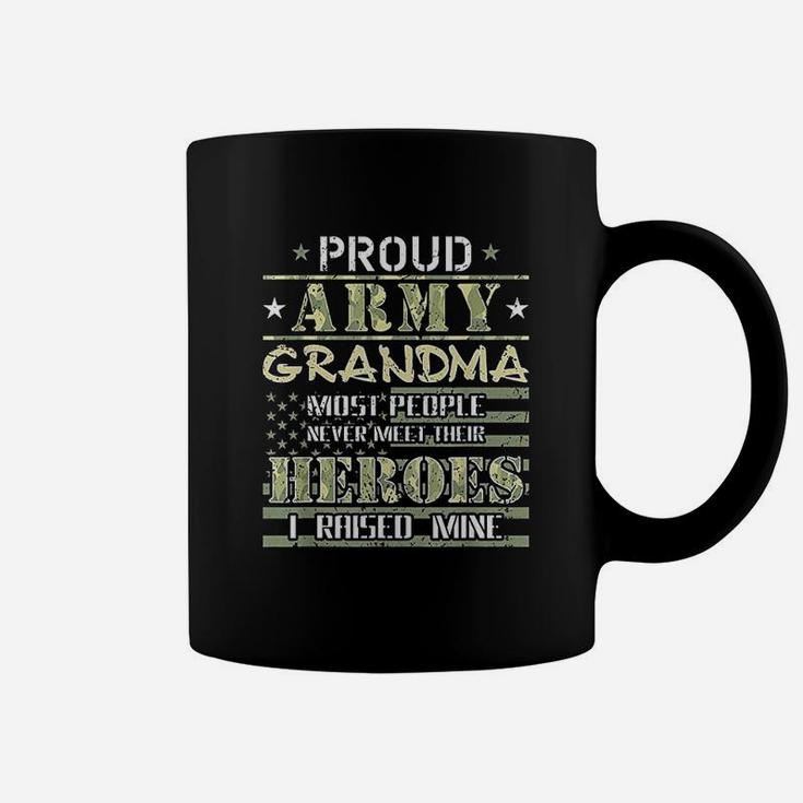 Proud Army Grandma I Raised My Heroes Camo Army Grandmother Coffee Mug