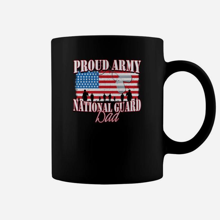 Proud Army National Guard Dad Dog Tag Flag Shirt Fathers Day Coffee Mug