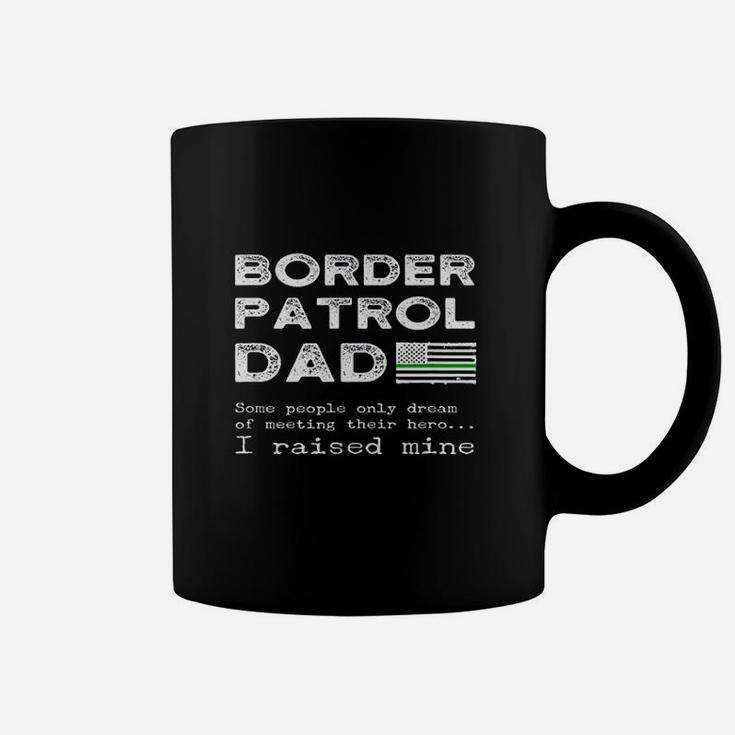 Proud Border Patrol Dad Father Thin Green Line American Flag Coffee Mug