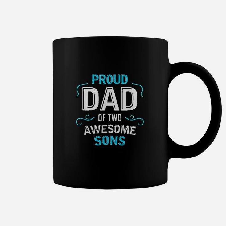Proud Dad Of Two Awesome Sons Father Son Gift Coffee Mug