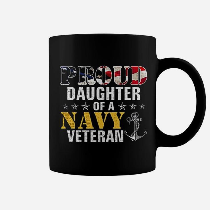 Proud Daughter Of A Navy Veteran American Flag Military Gift Coffee Mug
