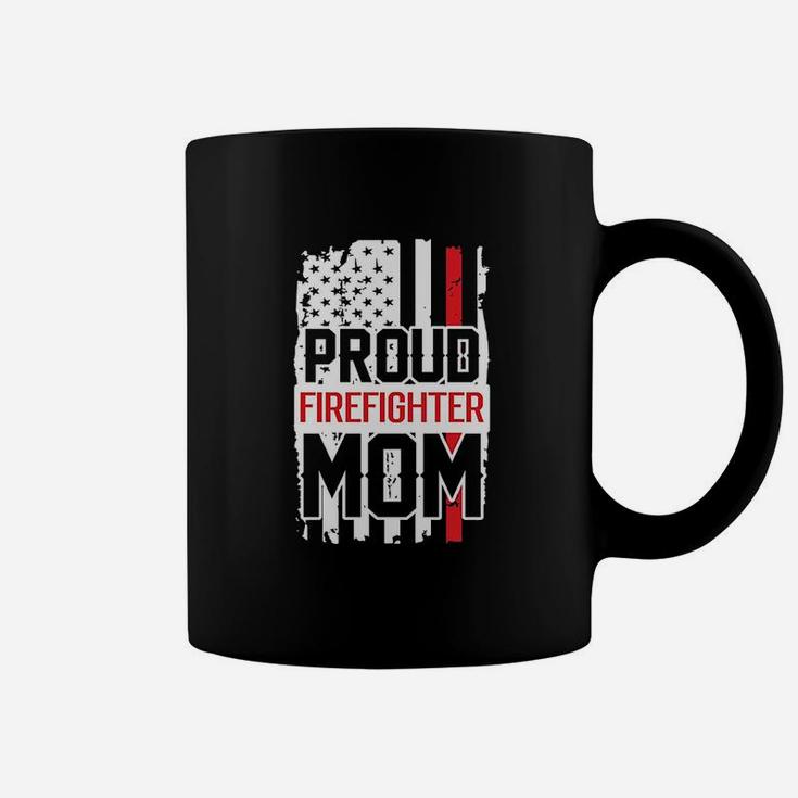 Proud Firefighter Mom For Support Of Son Or Daughter Coffee Mug