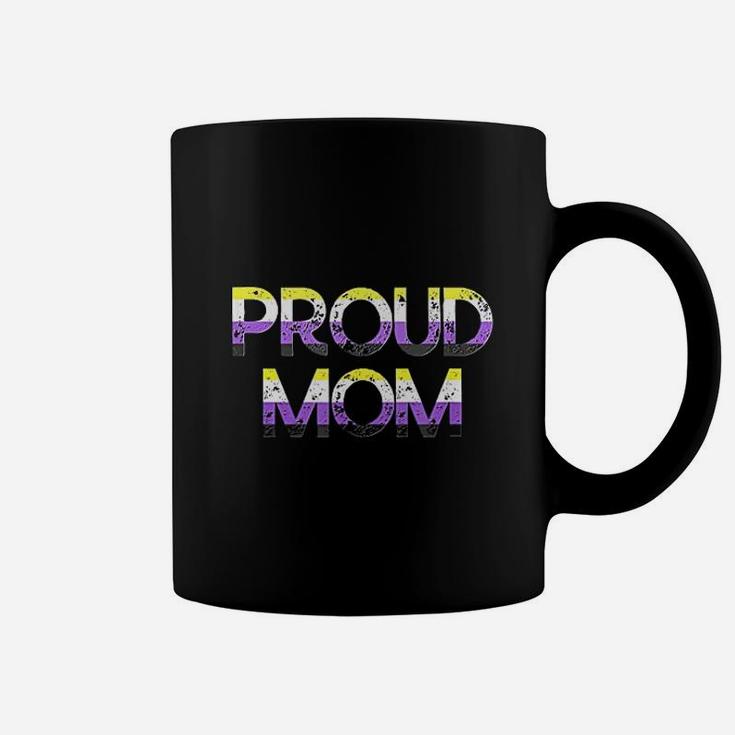 Proud Mom Nonbinary Pride Flag Lgbt Mothers Day Coffee Mug