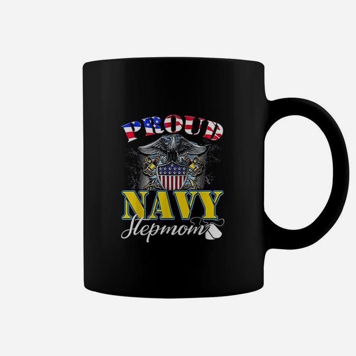 Proud Navy Stepmom With American Flag Veteran Gift Coffee Mug