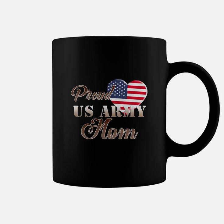 Proud Us Army Mom Shirt - Army Mom Patriotic Heart Coffee Mug