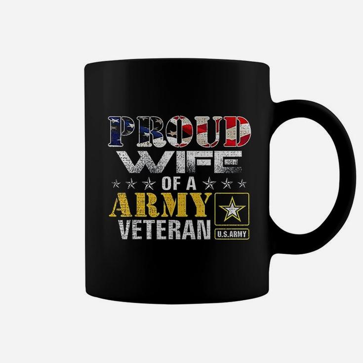 Proud Wife Of A Army Veteran American Flag Military Gift Coffee Mug