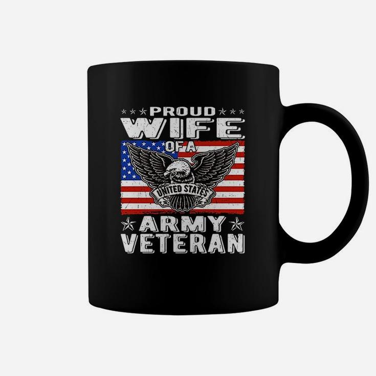 Proud Wife Of Us Army Veteran Patriotic Military Coffee Mug