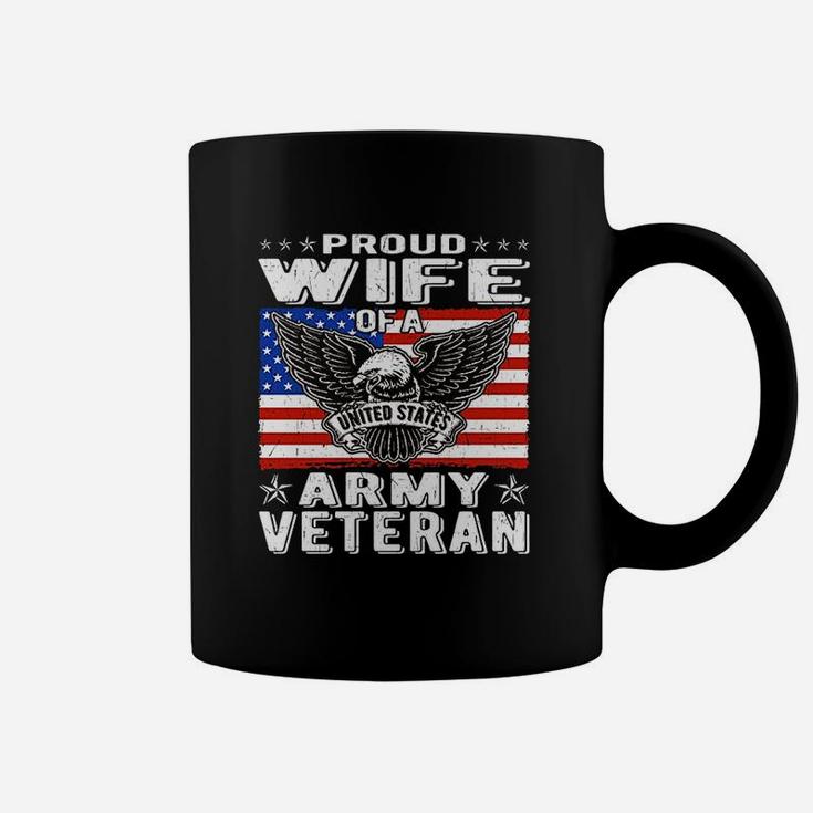 Proud Wife Of Us Army Veteran Patriotic Military Spouse Gift Coffee Mug