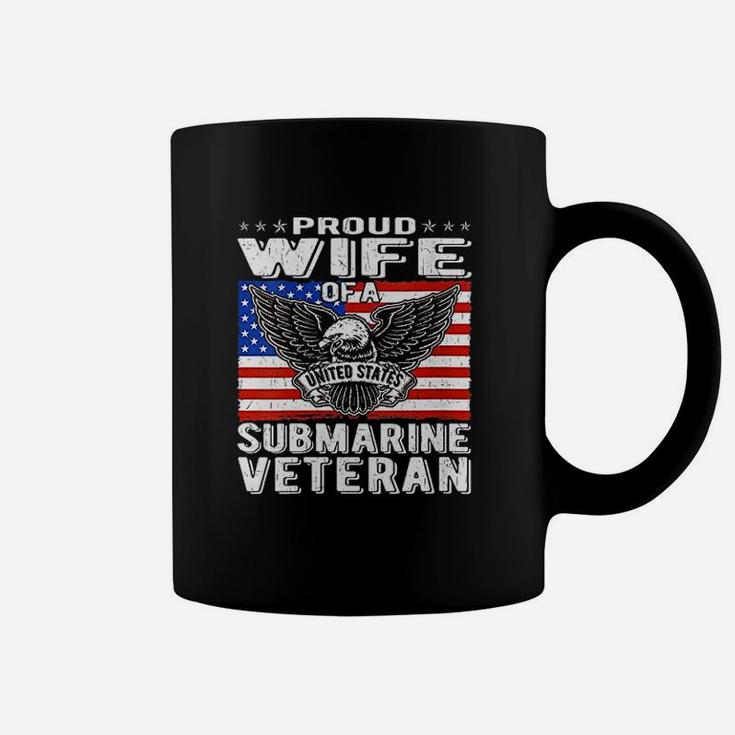 Proud Wife Of Us Submarine Veteran Patriotic Military Spouse Coffee Mug