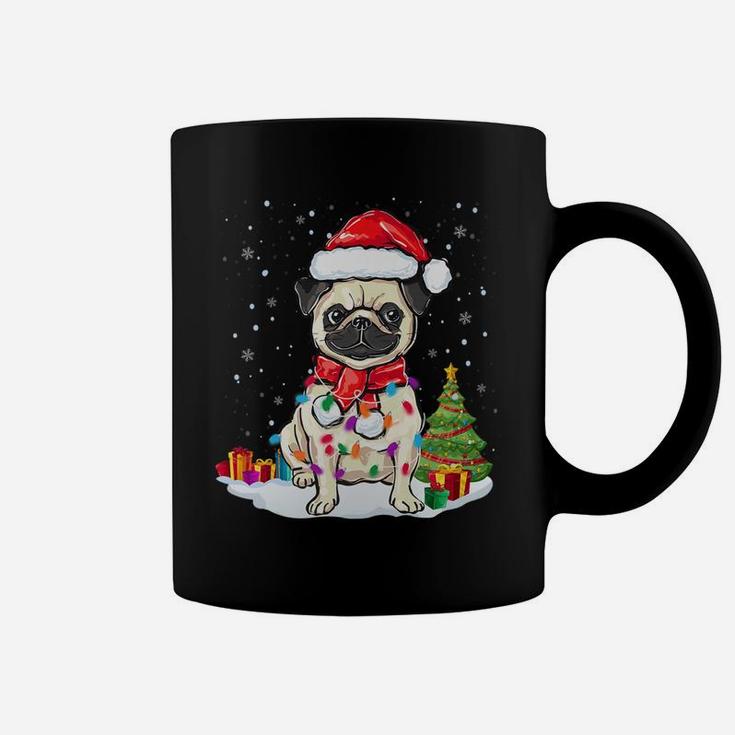 Pug Christmas Lights Funny Pug Dog Pajamas Gifts Coffee Mug