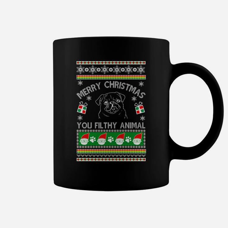 Pug Dog Merry Christmas You Filthy Animal Coffee Mug