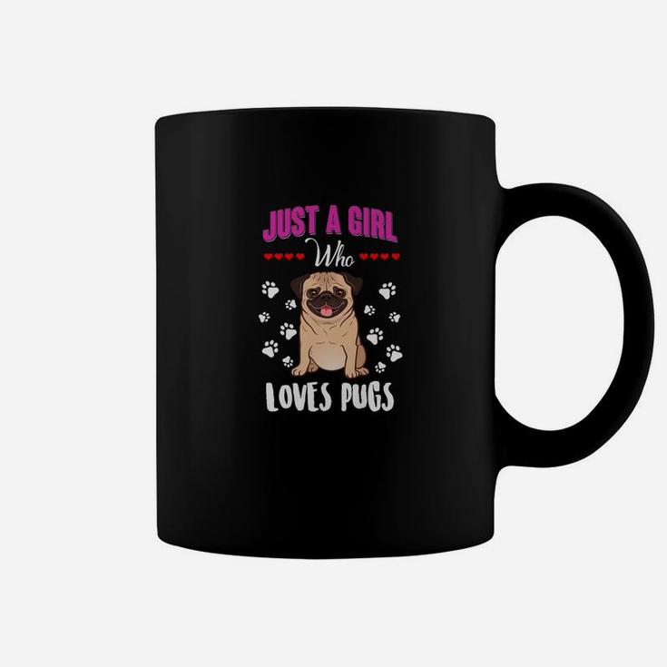 Pug Gifts For Girls Funny Just A Girl Who Loves Pugs Coffee Mug