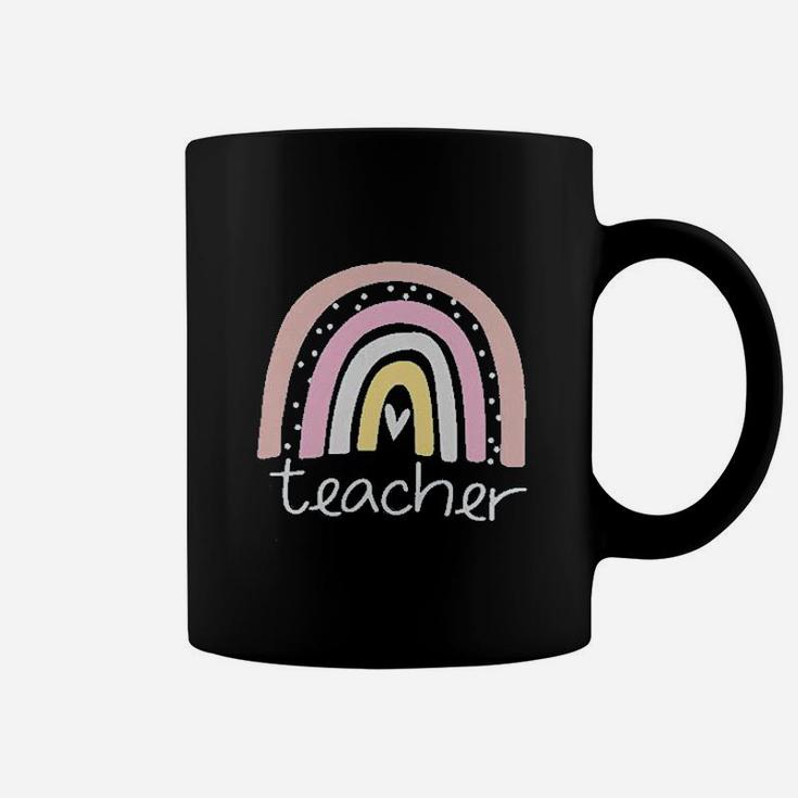 Rainbow Teacher Teacher Love Heart Cute Graphic Inspirational Coffee Mug