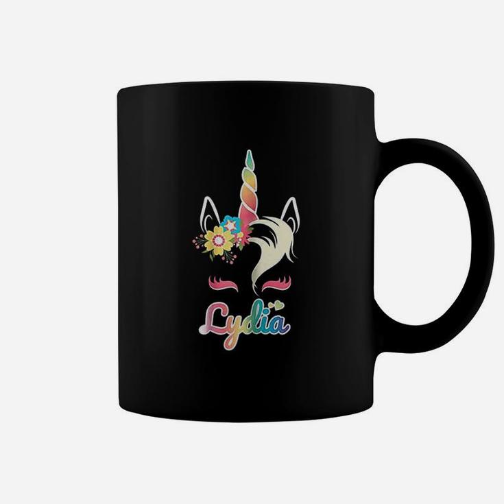 Rainbow Unicorn Lydia Name Gift For Girls Coffee Mug